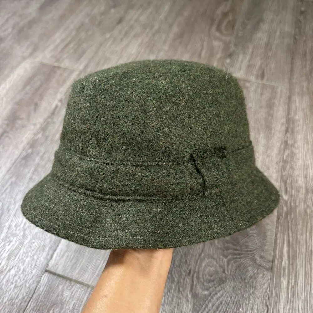 Hanna Hats Men's Donegal Tweed Original Irish Walking Hat Size Medium Green Wool